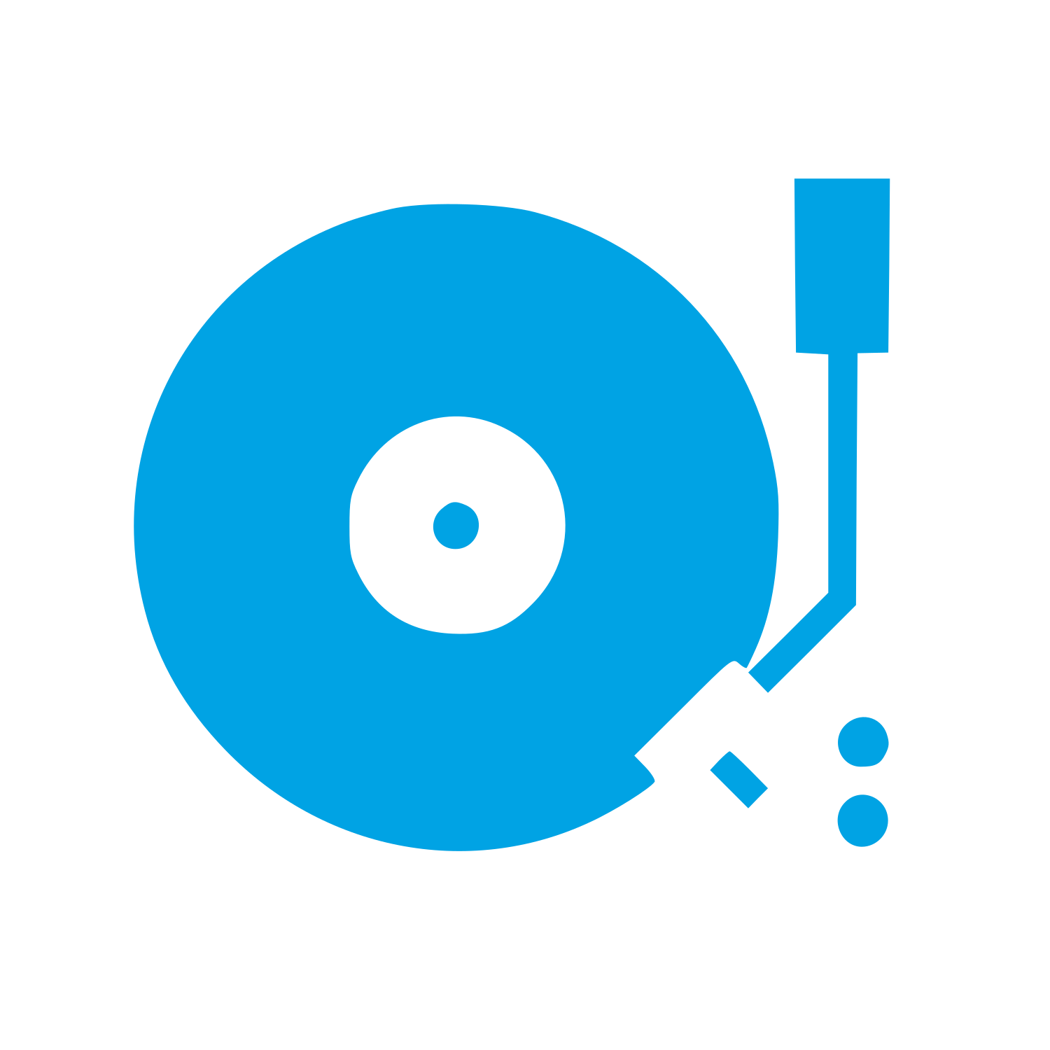 DJ Turntable Record Player Logo #00a3e4