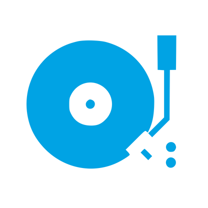 DJ Turntable Record Player Logo #00a3e4