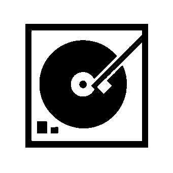DJ Turntable Record Player Logo