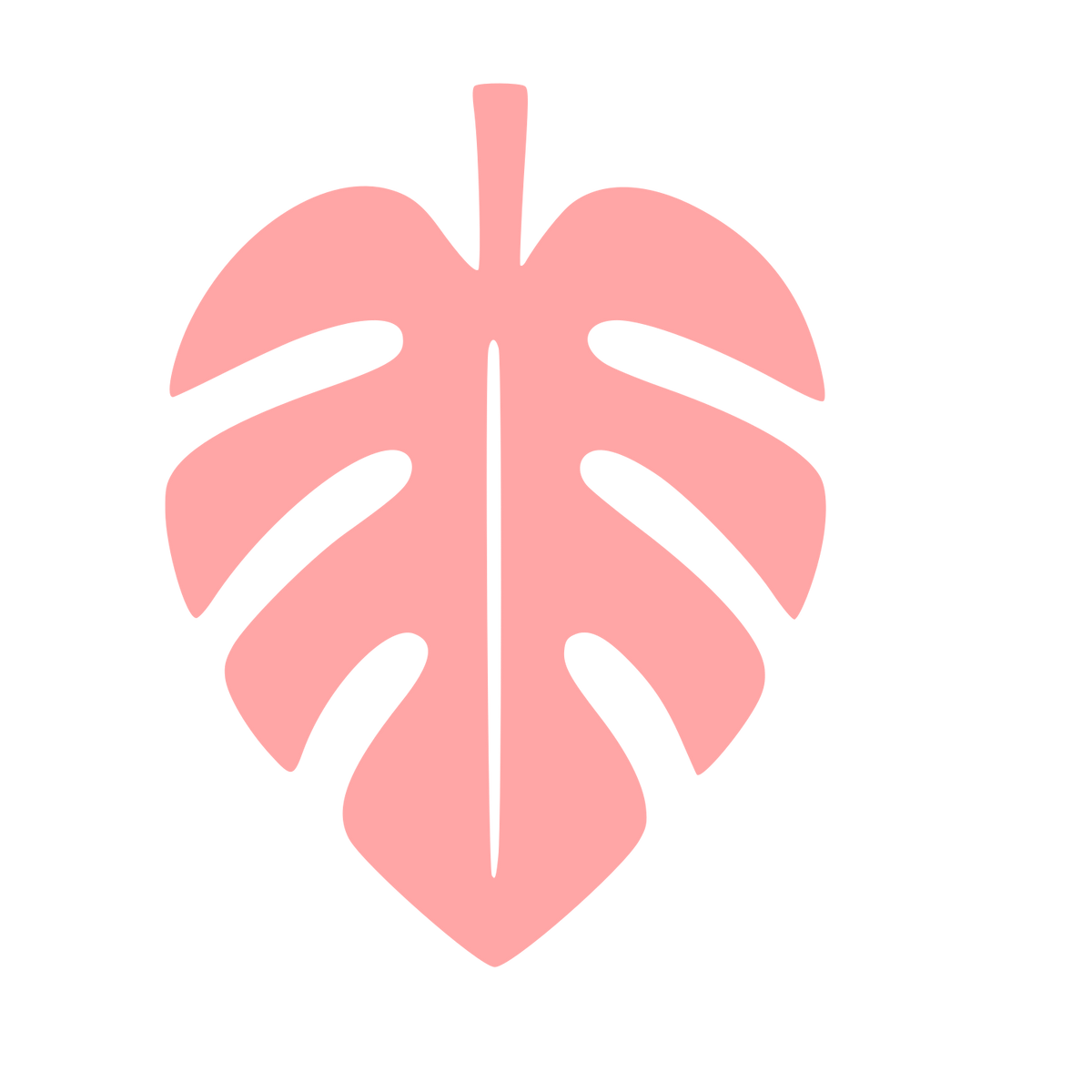 Monstera Leaf Pictogram Logo #ffa6a6