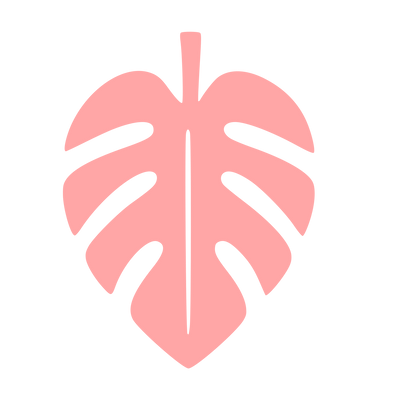 Monstera Leaf Pictogram Logo #ffa6a6