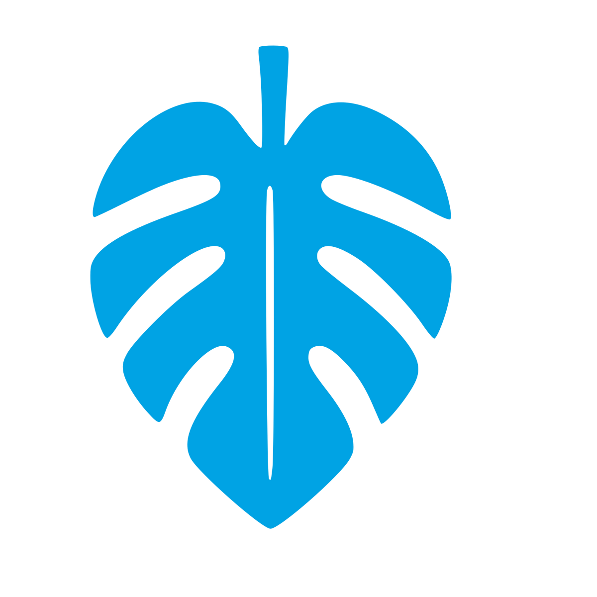 Monstera Leaf Pictogram Logo #00a3e4