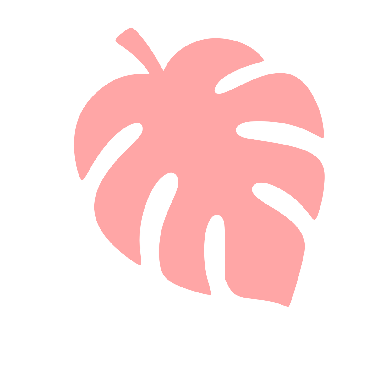 Monstera Leaf Pictogram Logo #ffa6a6