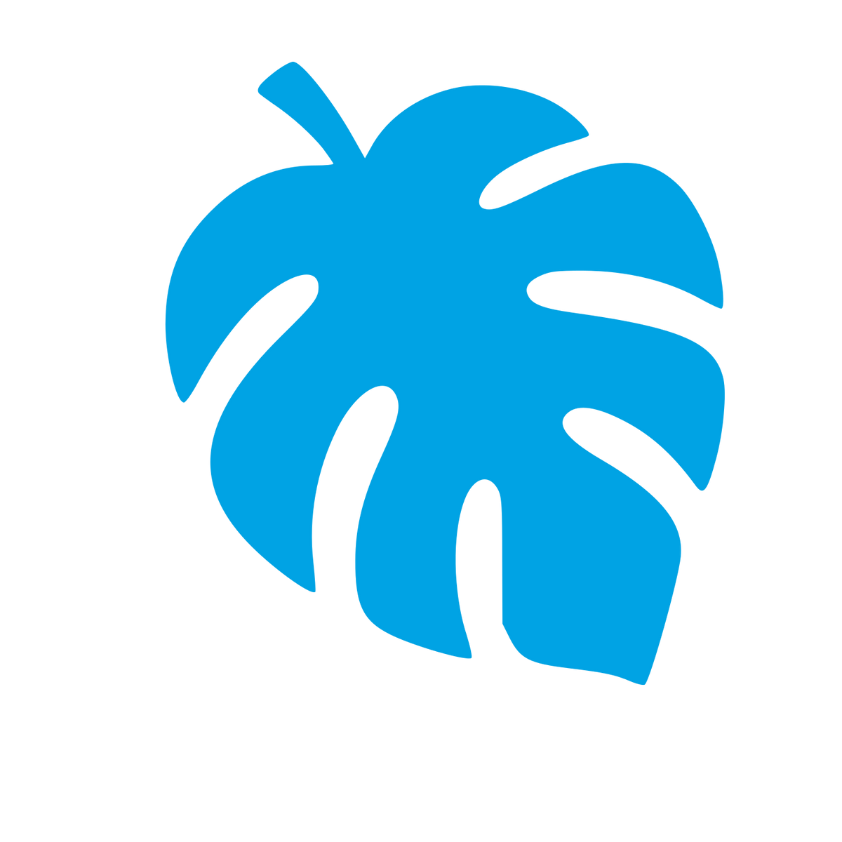 Monstera Leaf Pictogram Logo #00a3e4
