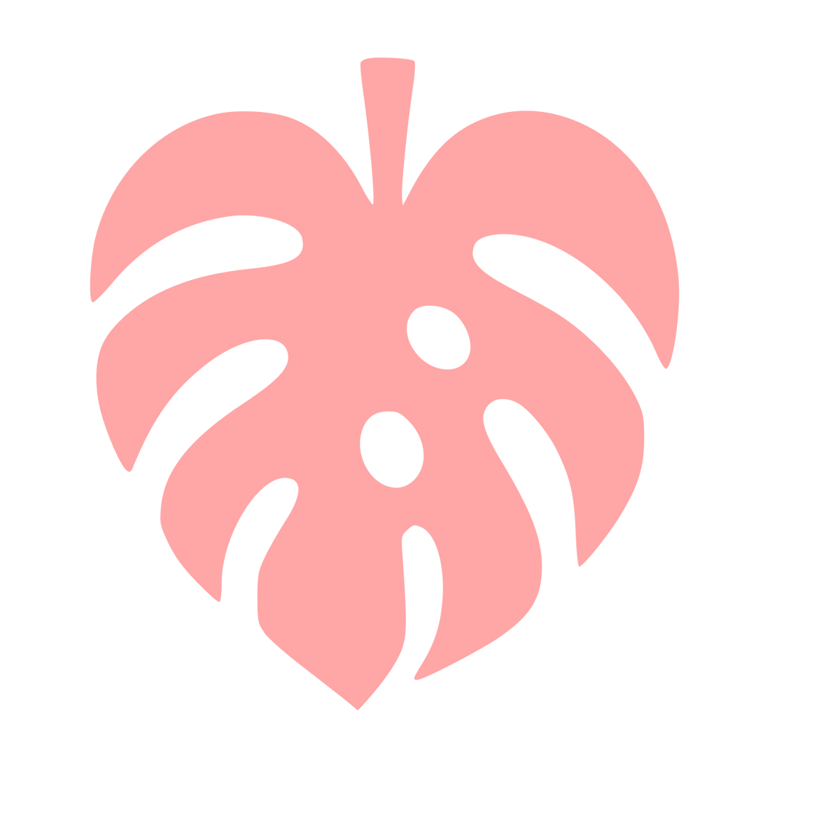 Monstera Leaf Pictogram Logo #ffa6a6