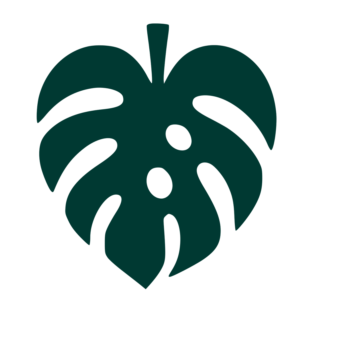 Monstera Leaf Pictogram Logo #003932