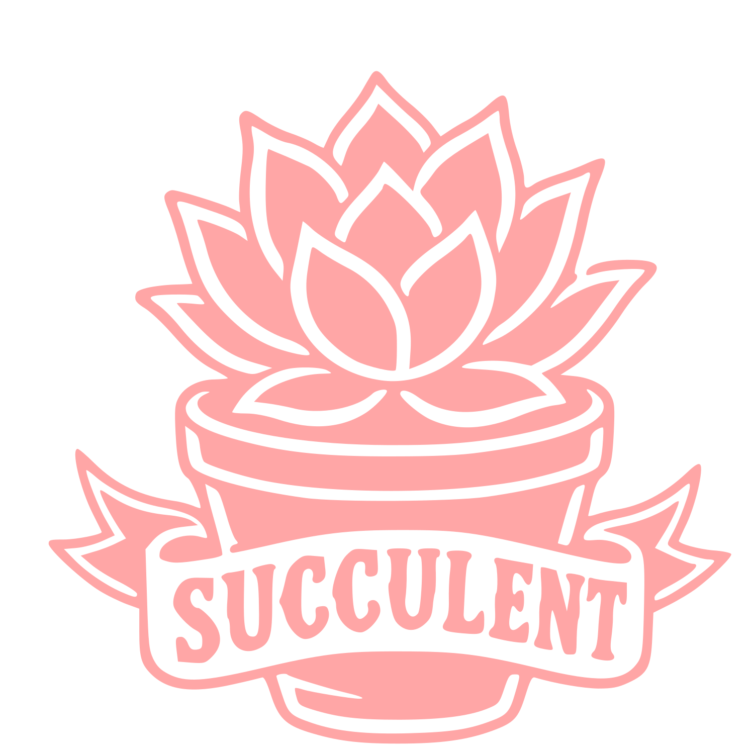 Tattoo Flash Succulent Logo #ffa6a6