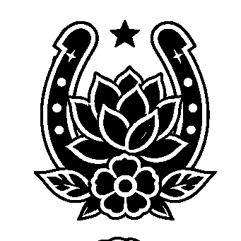 Horseshoe Floral Tattoo Logo