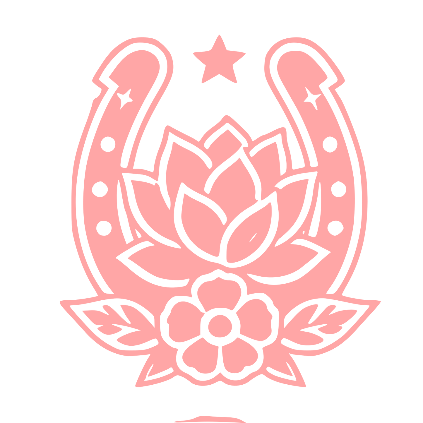 Horseshoe Floral Tattoo Logo #ffa6a6