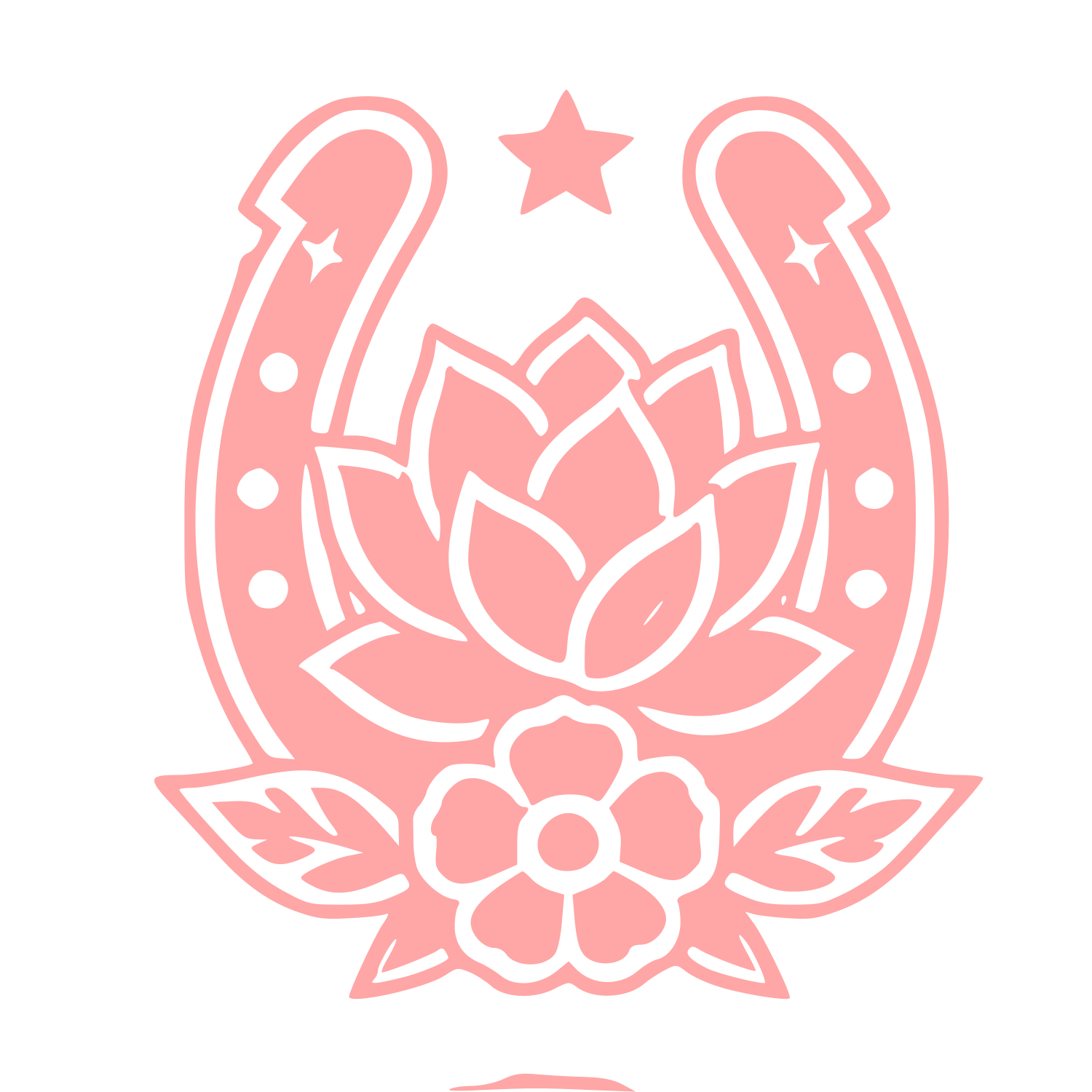 Horseshoe Floral Tattoo Logo #ffa6a6