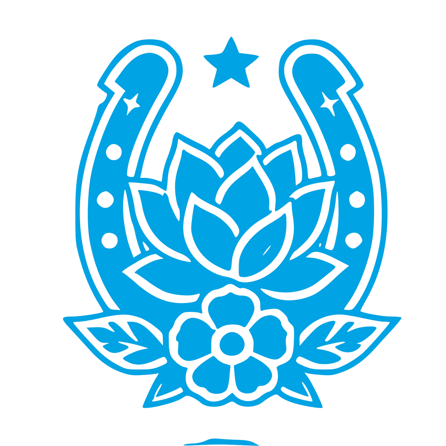 Horseshoe Floral Tattoo Logo #00a3e4