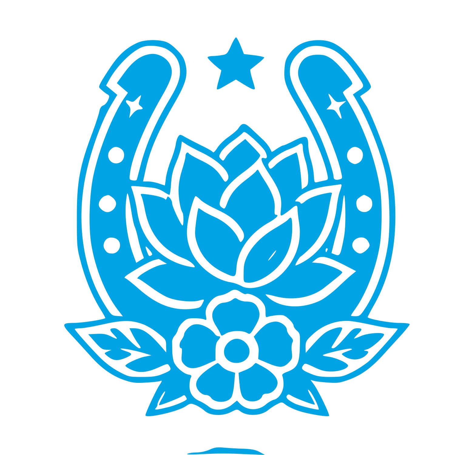 Horseshoe Floral Tattoo Logo #00a3e4