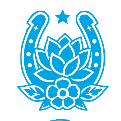 Horseshoe Floral Tattoo Logo #00a3e4