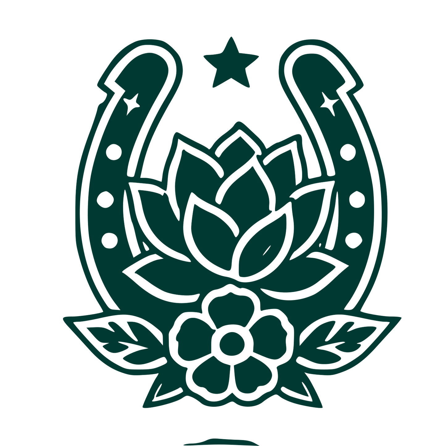 Horseshoe Floral Tattoo Logo #003932