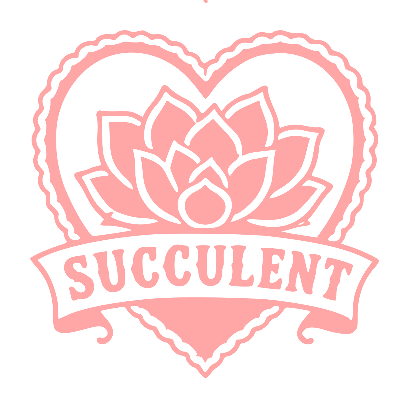 Tattoo Flash Succulent Heart Logo #ffa6a6