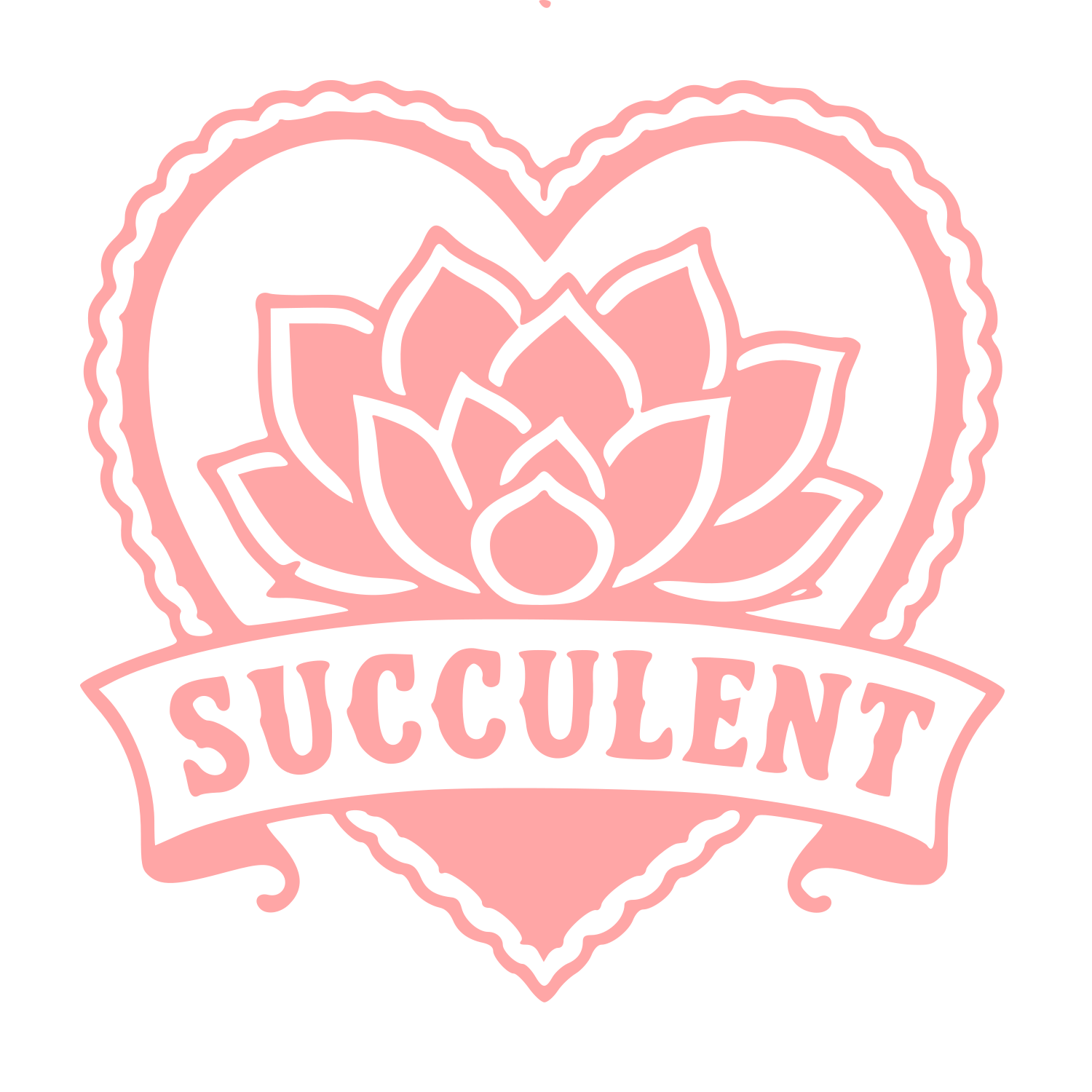 Tattoo Flash Succulent Heart Logo #ffa6a6