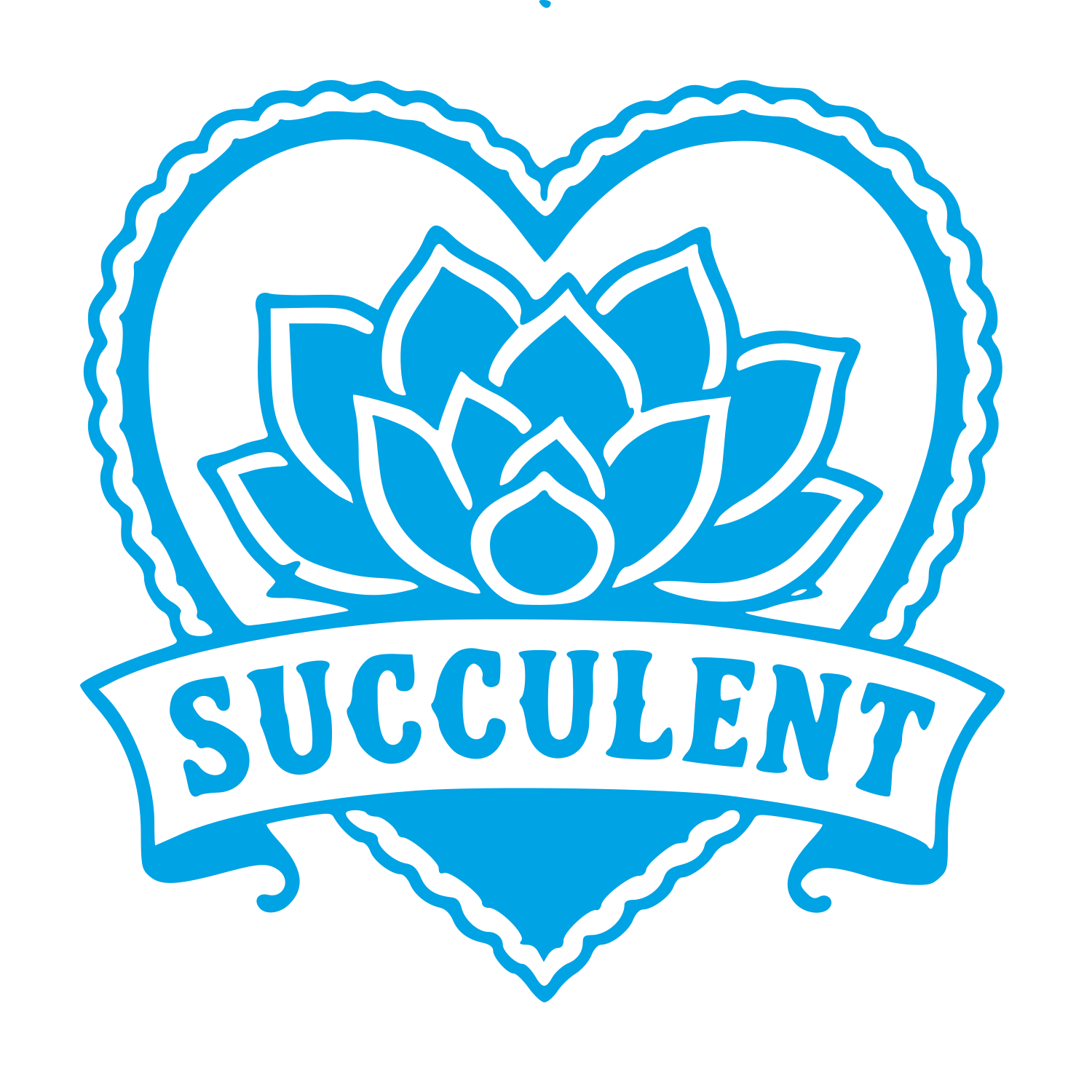 Tattoo Flash Succulent Heart Logo #00a3e4