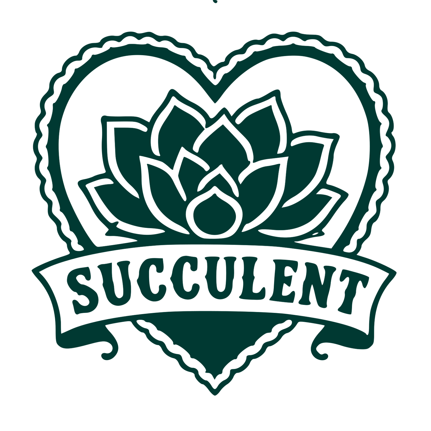Tattoo Flash Succulent Heart Logo #003932