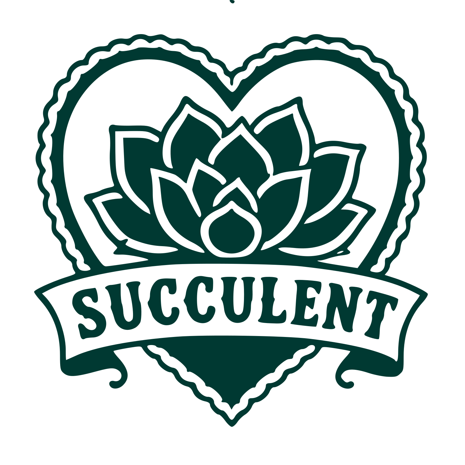 Tattoo Flash Succulent Heart Logo #003932