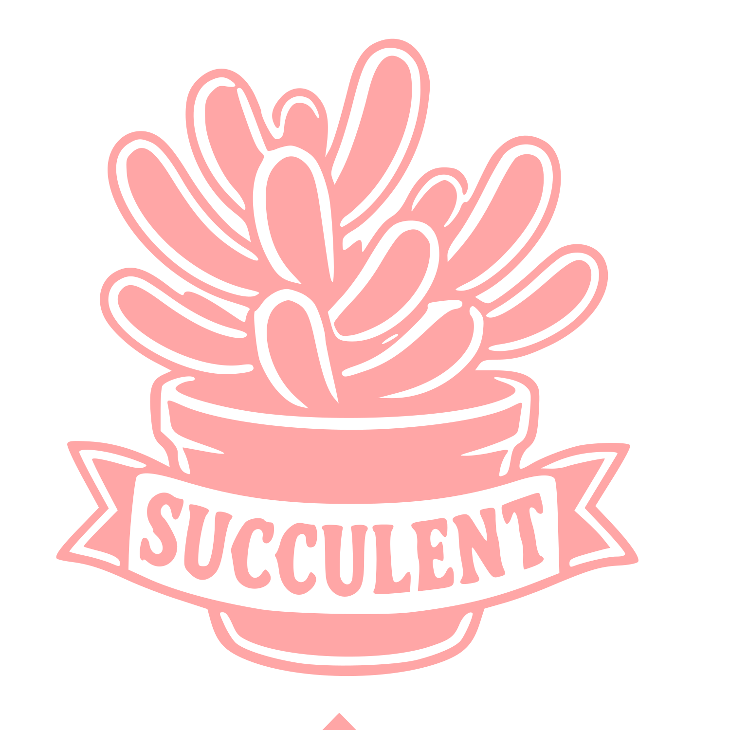 Tattoo Flash Succulent Logo #ffa6a6