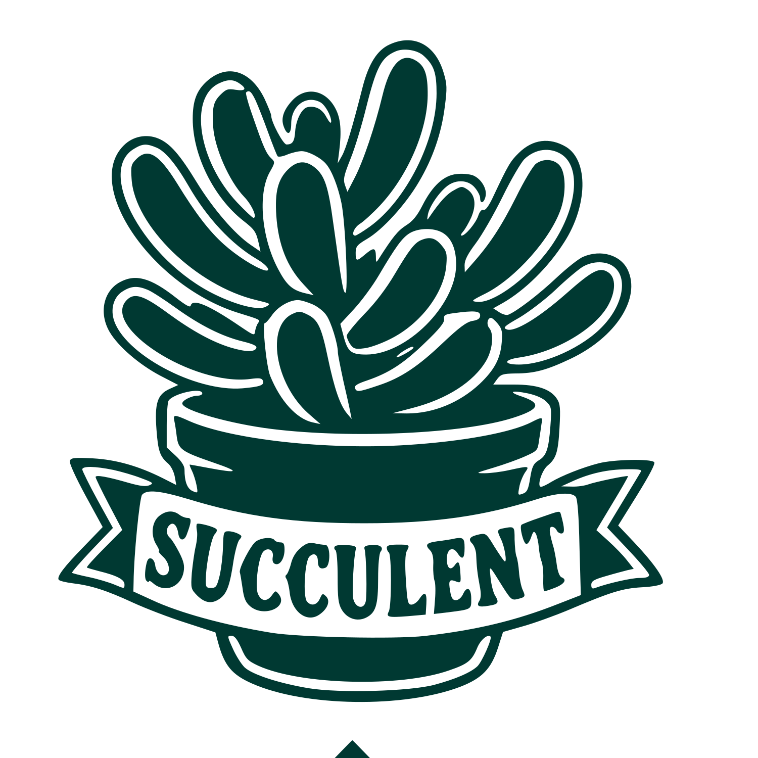 Tattoo Flash Succulent Logo #003932
