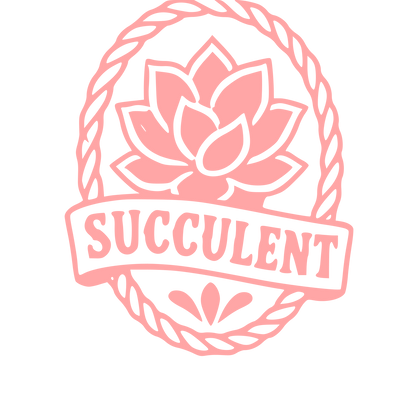 Tattoo Flash Succulent Badge Logo #ffa6a6