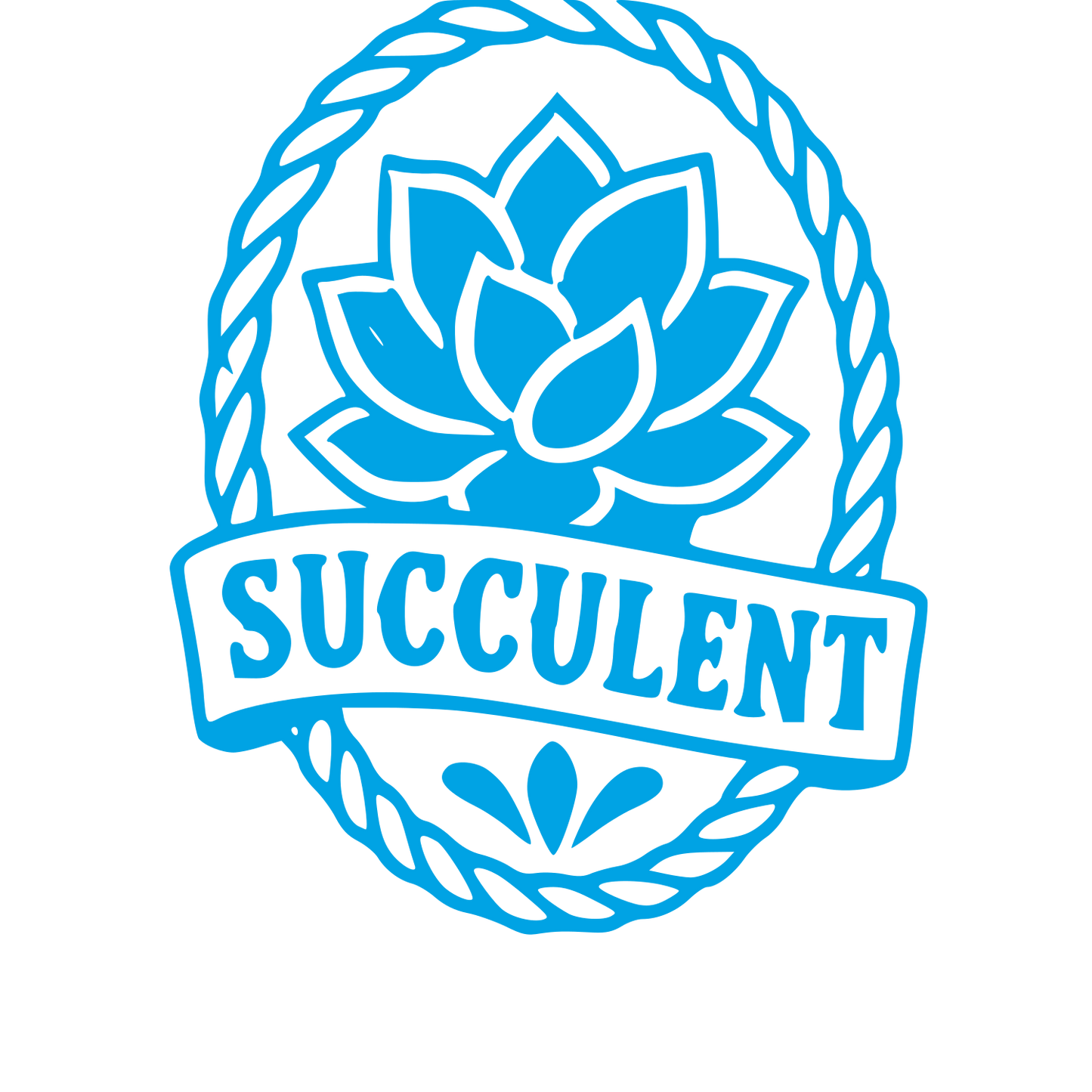 Tattoo Flash Succulent Badge Logo #00a3e4