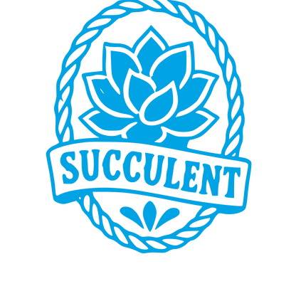 Tattoo Flash Succulent Badge Logo #00a3e4
