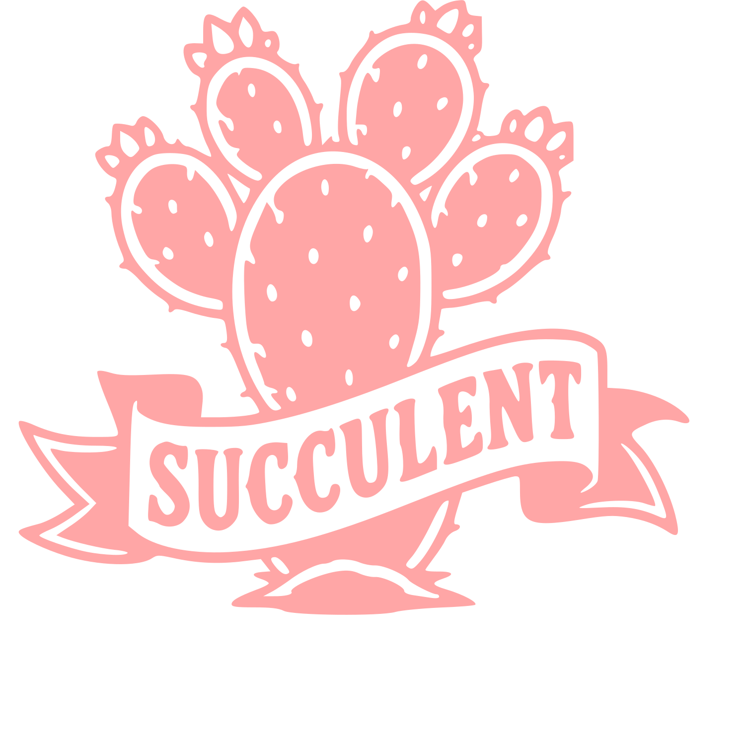 Tattoo Flash Cactus Logo #ffa6a6