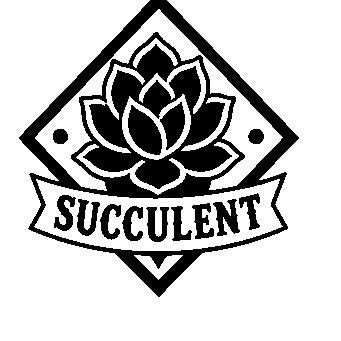 Succulent Flower Diamond Badge Logo