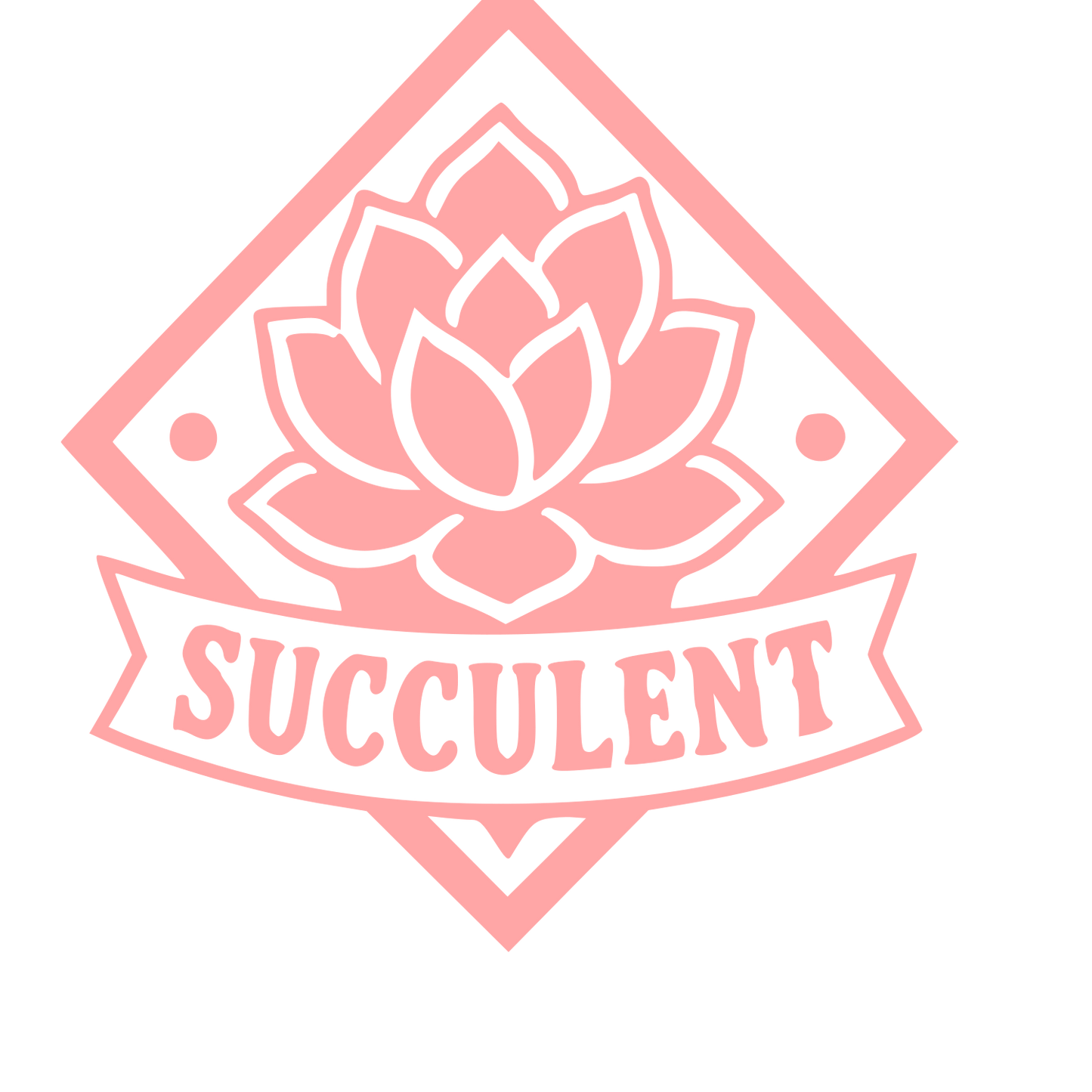 Succulent Flower Diamond Badge Logo #ffa6a6