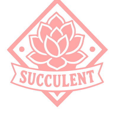 Succulent Flower Diamond Badge Logo #ffa6a6