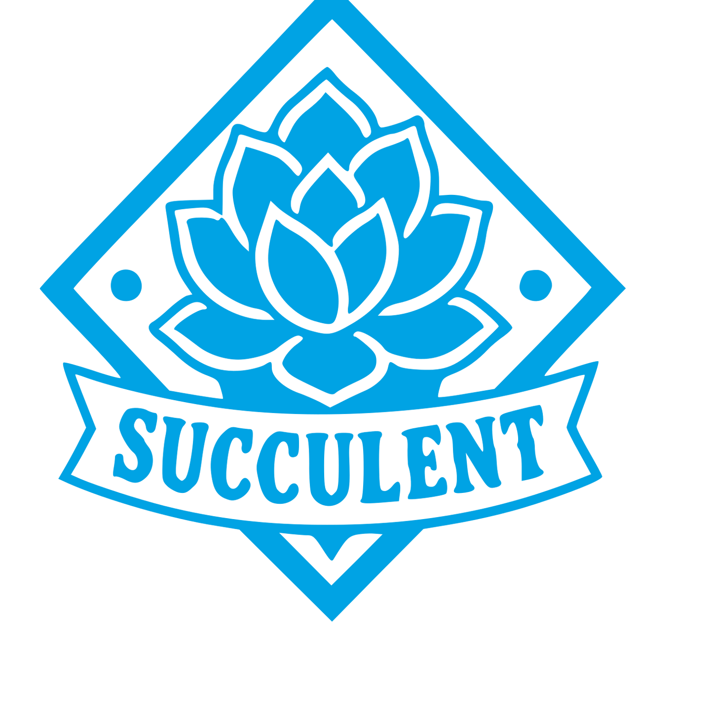 Succulent Flower Diamond Badge Logo #00a3e4