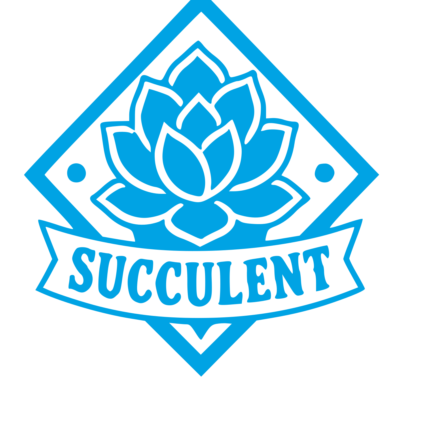 Succulent Flower Diamond Badge Logo #00a3e4