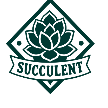 Succulent Flower Diamond Badge Logo #003932