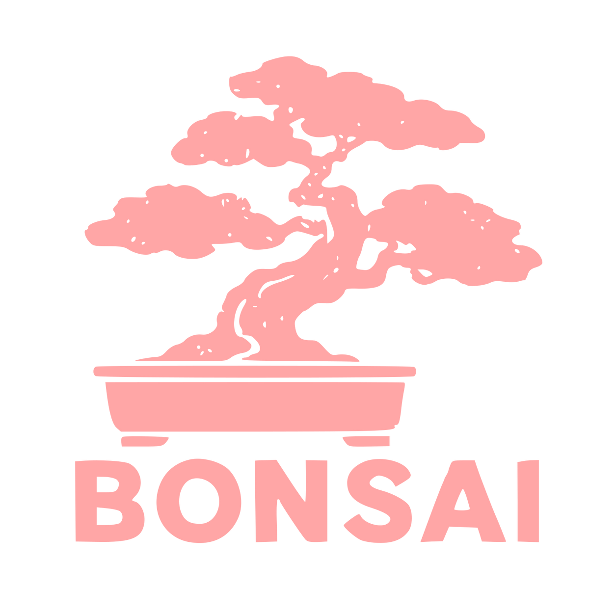 Bonsai Tree Wordmark Logo #ffa6a6