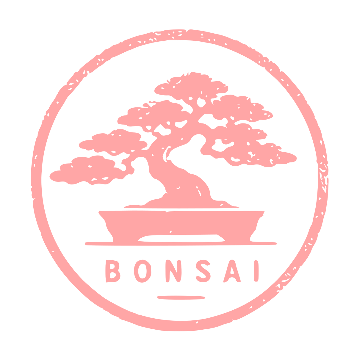 Bonsai Tree Circle Logo #ffa6a6