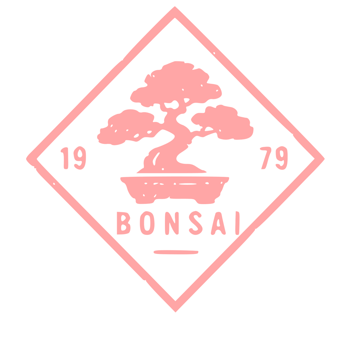 Bonsai Tree Diamond Badge Logo #ffa6a6