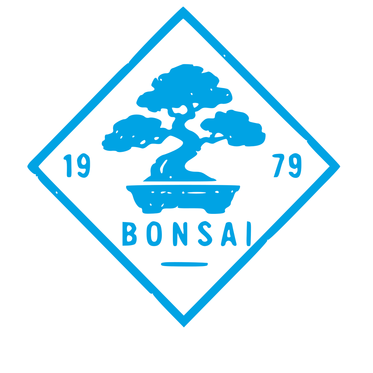 Bonsai Tree Diamond Badge Logo #00a3e4