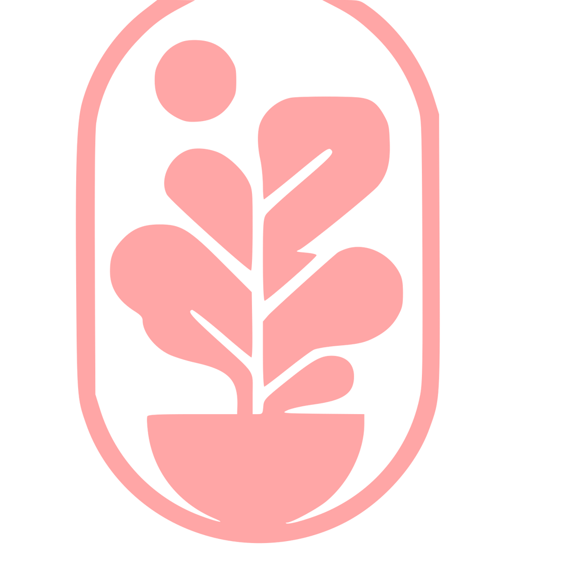 Fiddle Leaf Fig Plant Logo #ffa6a6