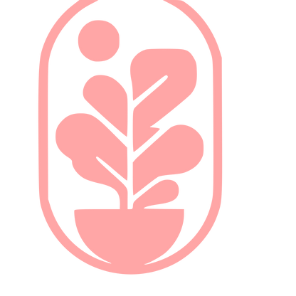 Fiddle Leaf Fig Plant Logo #ffa6a6