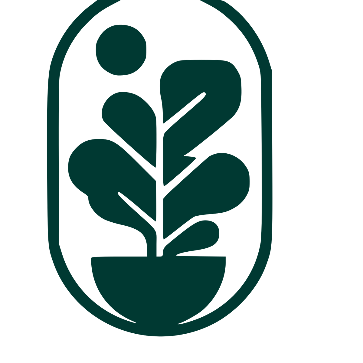 Fiddle Leaf Fig Plant Logo #003932