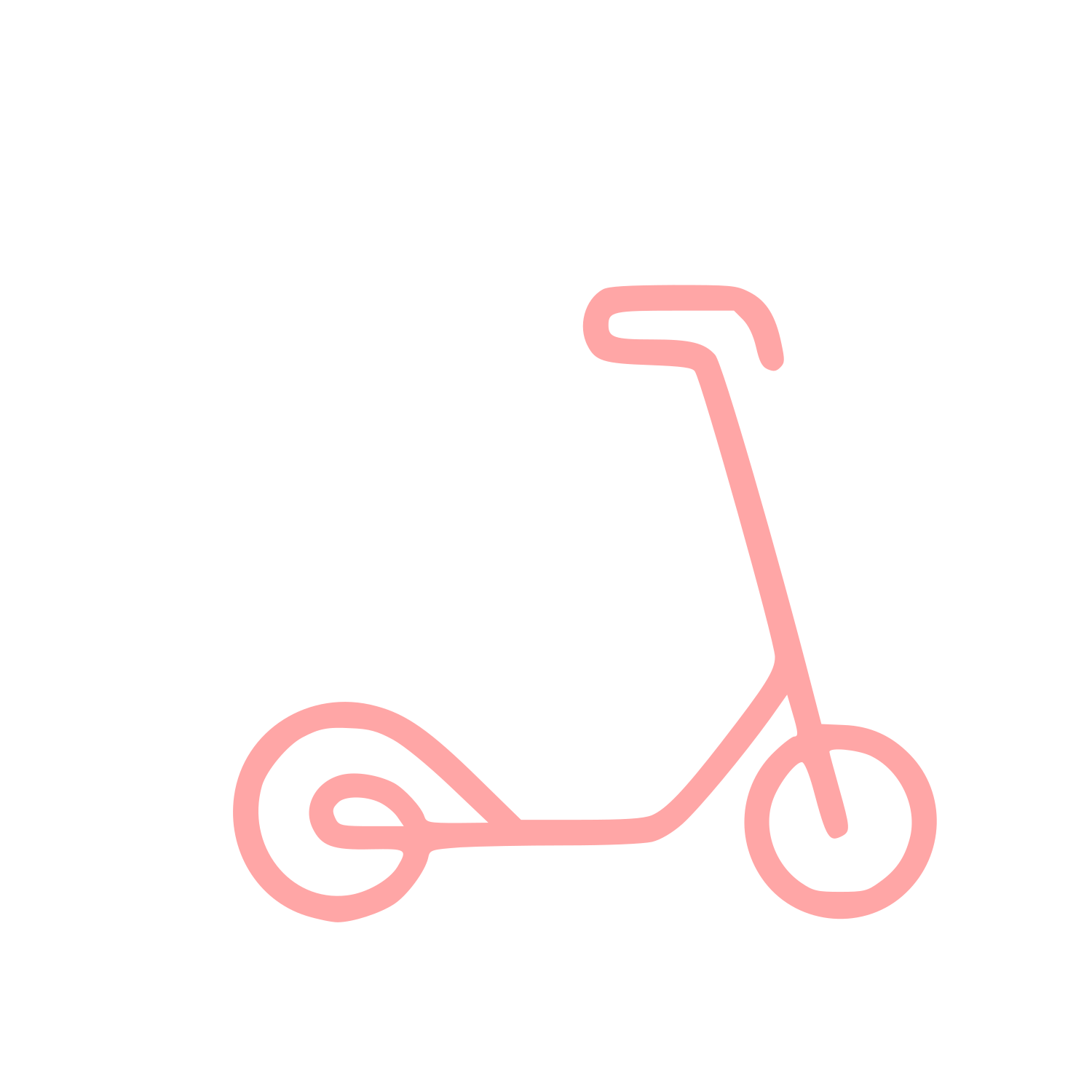 Monoline Kick Scooter Logo #ffa6a6