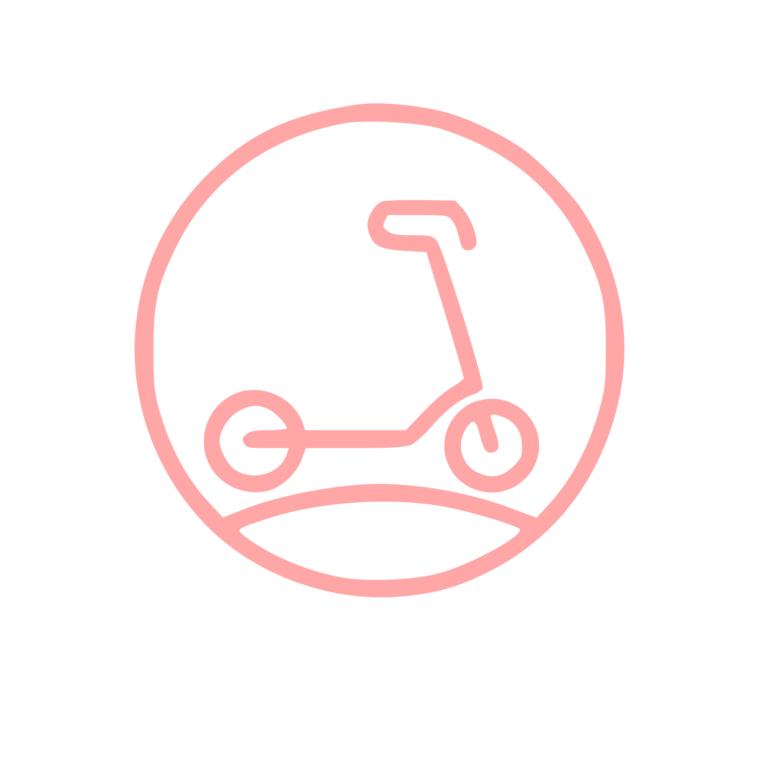Monoline Scooter Circle Logo #ffa6a6
