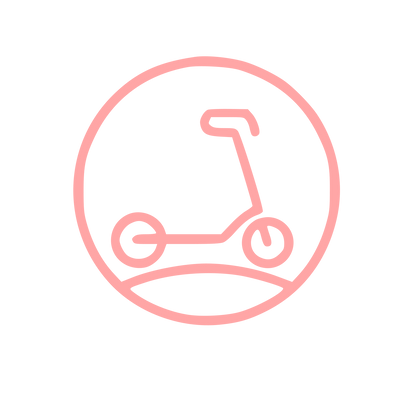Monoline Scooter Circle Logo #ffa6a6