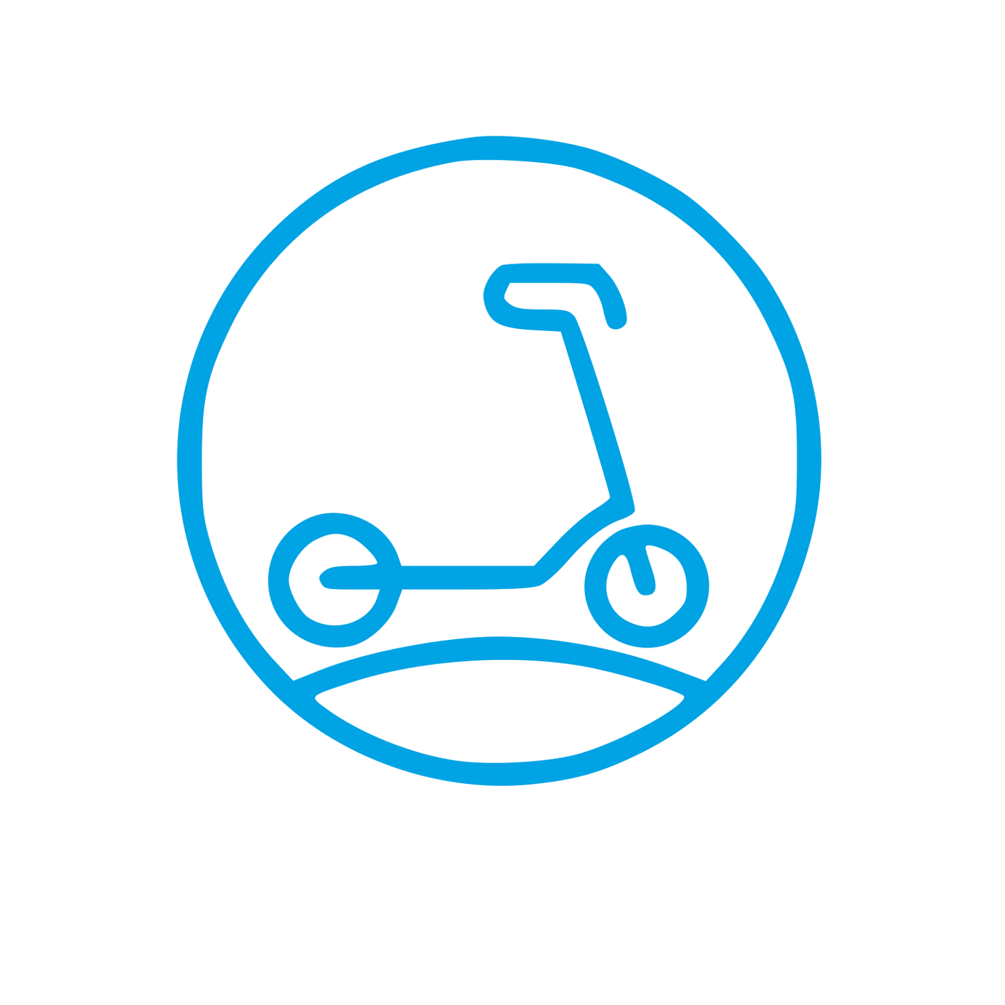 Monoline Scooter Circle Logo #00a3e4