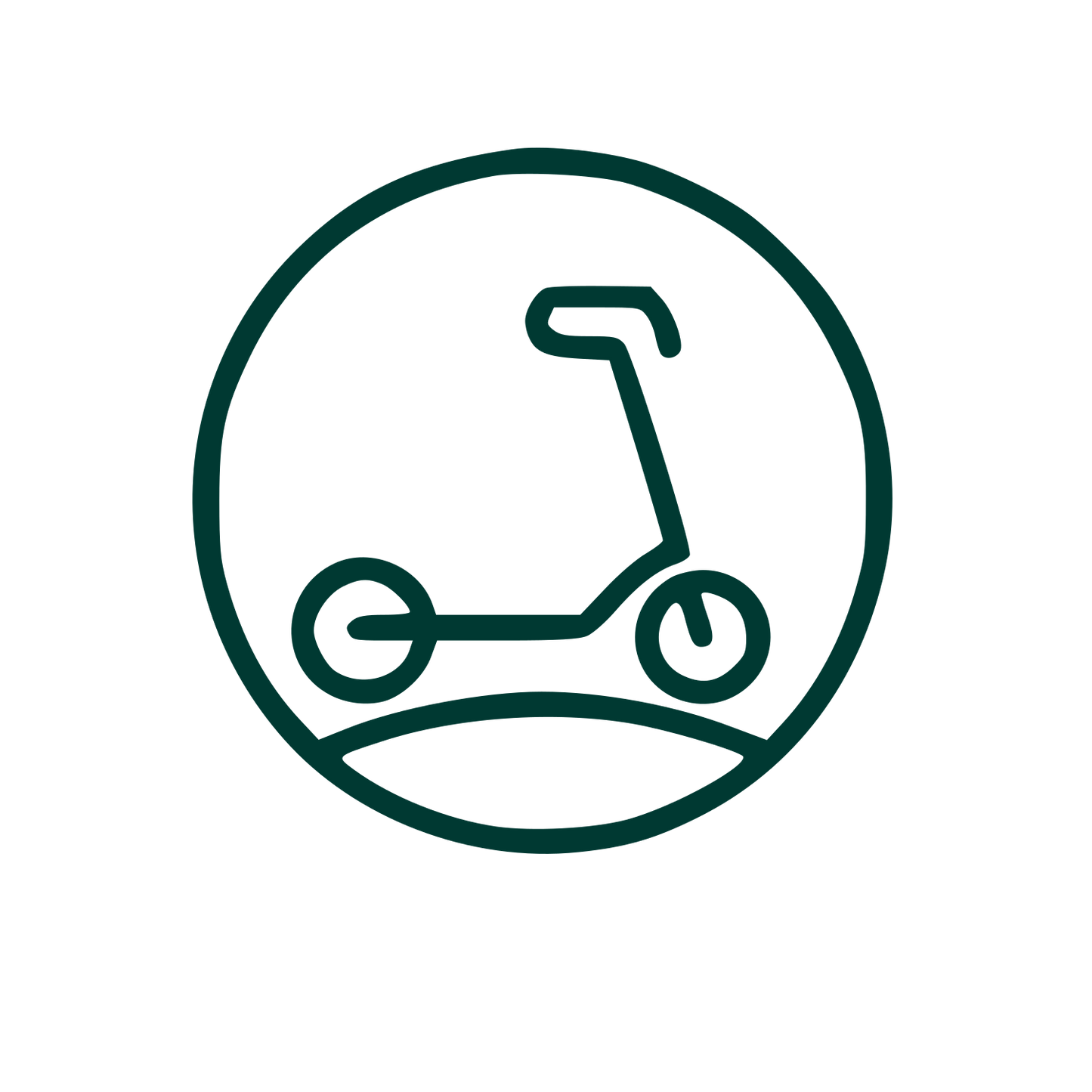 Monoline Scooter Circle Logo #003932