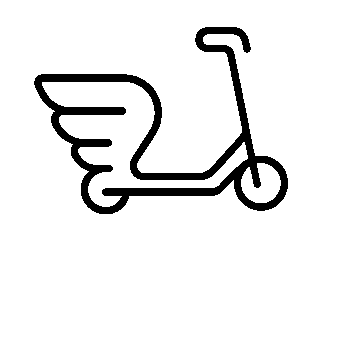 Winged Scooter Monoline Logo