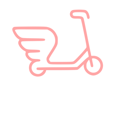 Winged Scooter Monoline Logo #ffa6a6