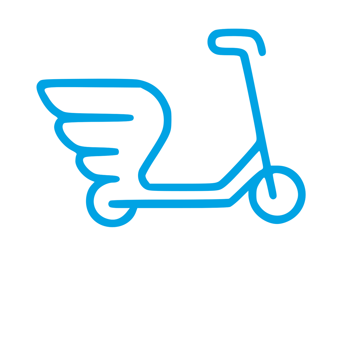 Winged Scooter Monoline Logo #00a3e4